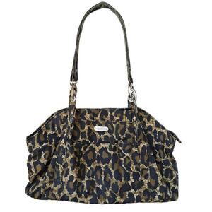 Baggallini Baby Hampton Bag in Animal Print - Black Brown Satchel Travel Pockets